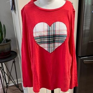 #1388 LOFT Large Red Heart Sleep Top